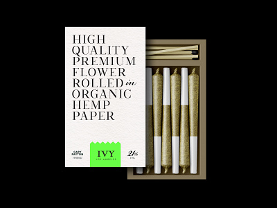 IVY LA Pre-roll Packaging cannabis design los angeles luxury packaging pre roll typography