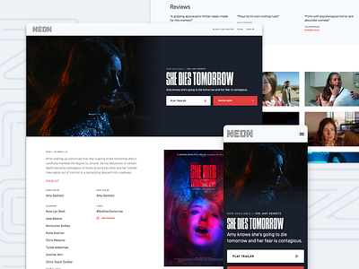 NEON Website 2020 branding design system mobile web movies responsive web design webflow