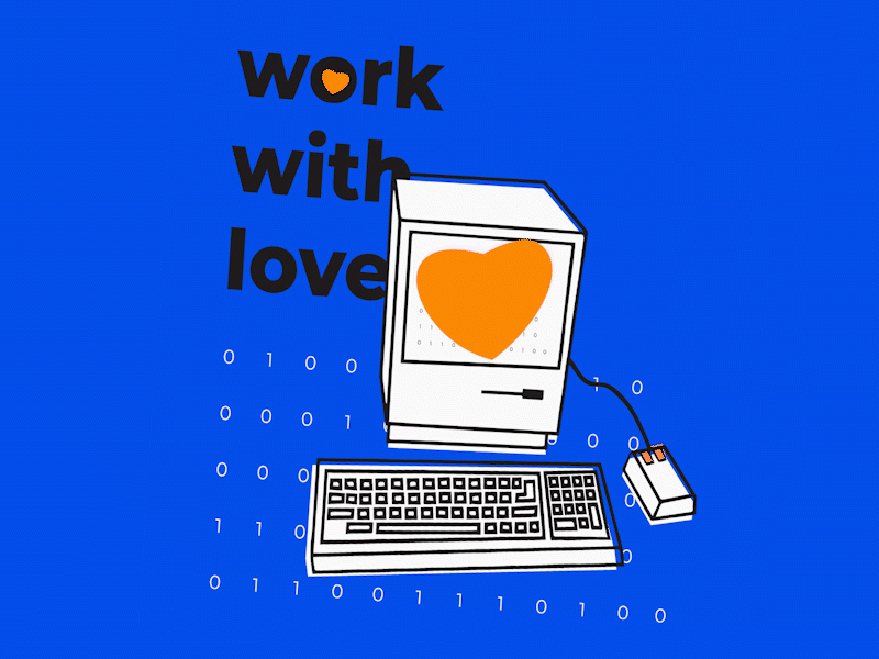 Work with love design gif icon illustration valentines valentines day vector