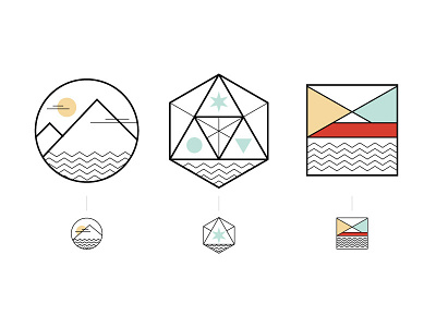 Icons with it's mobile versions. icon illustration line vector