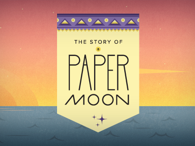 Story of a paper moon animation banner paper moon title