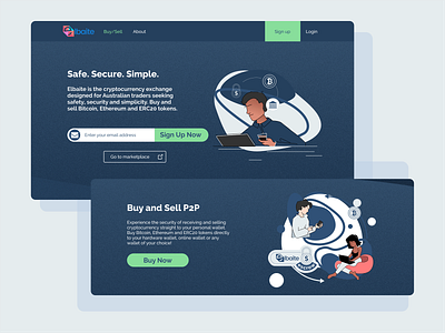 Elbaite | Crypto exchange landing page crypto illustration ui vector web website design