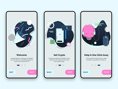 Crypto Onboarding crypto cryptocurrency fintech illustration onboarding ui ui design