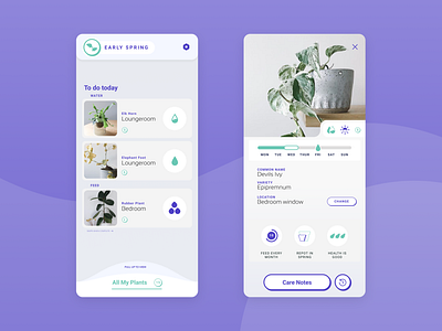 Plant Care App app illustration plant ui