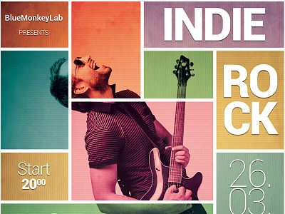 Indie Flyer / Poster 6 alternative flyer gig grunge indie music pattern poster retro rock week