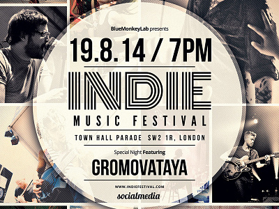 Indie Flyer / Poster 17 gig grunge indie poster print psd rock vintage week