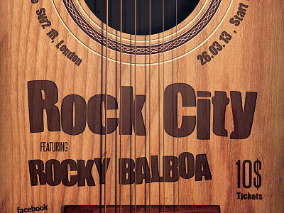 Rock Flyer / Poster 4 alternative event flyer grunge illustration indie music party poster print psd retro rock typography vintage