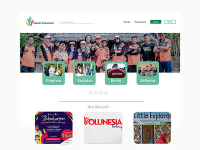 Volunteer Web Page Design charity front page humanisme ui ux volunteer web design