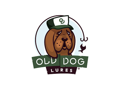 Old Dog cap comedy crest dog fish fishing identity illustration logo lure lures mascot monogram old