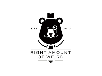 Right Amount Of Weird animal bear business crest identity logo monochrome monocle mustache weird