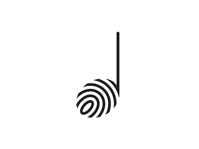 Music Note Logo branding compose crotchet finger print identity logo music note sound symbol vibration