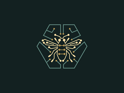 Printed Circuit Boards Logo animal bee board circuit crest data electronics hive hub identity logo symbol