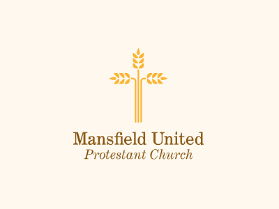 Mansfield United Protestant Church branding christ christianity church cross identity jesus logo minimal religion wheat