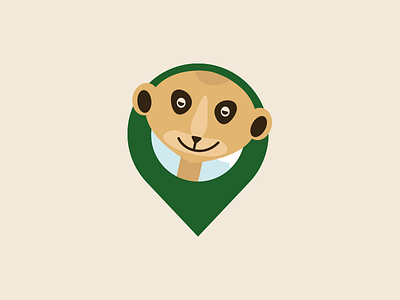 Meerkat Logo App Icon animal app branding icon location logo meerkat pin portal