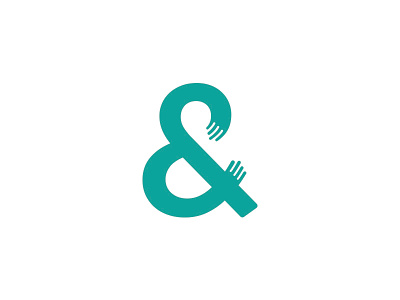 H& ampersand and branding care friend hand hug icon logo
