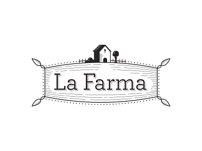 La Farma concept crest farm farming logo organic woodcut