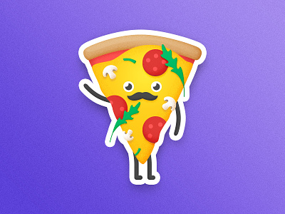 Baffi Pizza cheese contest illustration mushrooms pepperoni pizza playoff purple slice sticker sticker mule vinnys
