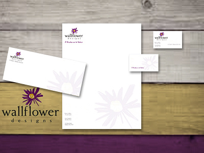 Wallflower.Designs branding identity letterhead logo stationary tagline type typography