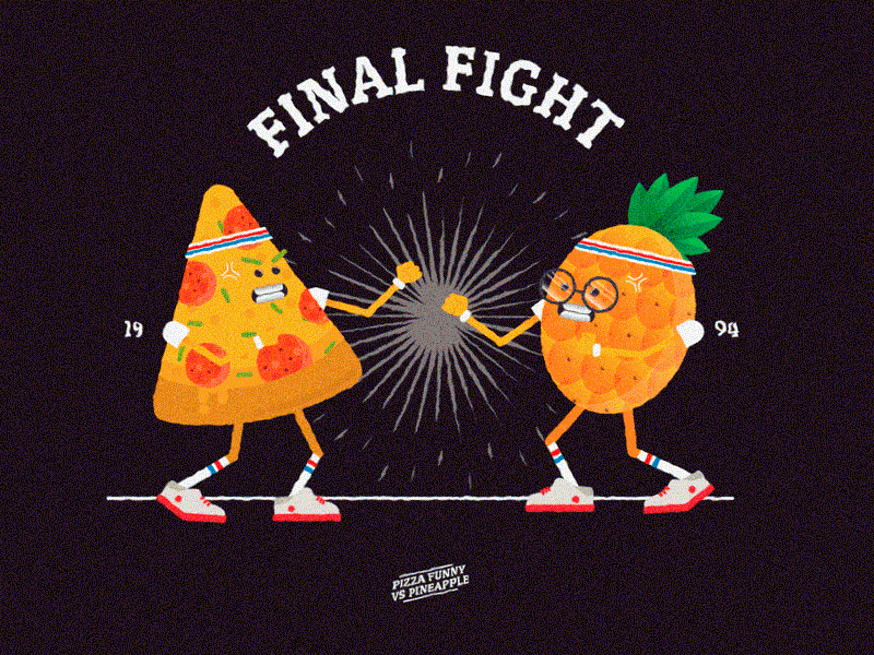 Funny Pizza vs Pineapple - Chapter Final aftereffects animation character animation funny illustration illustrator pineapple pizza