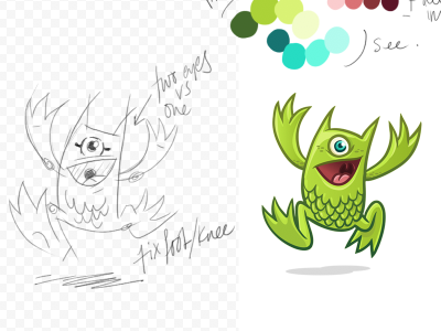 Process: Olle's one-eyed brother characterart game gameui illustration monsters