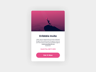 Dribbble invite pop up - Exploration