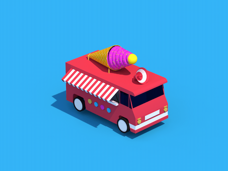 Summer Ice Cream Car Animation