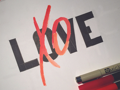 Love XO aquabrush brush brushlettering colors graphic lettering typography watercolors xo
