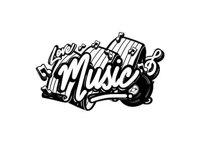 lettering project "Music" illustration lettering love music musique procreate type