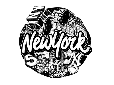 New York illustration lettering procreate type