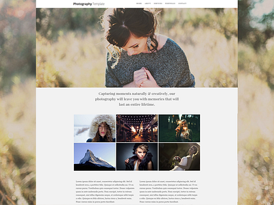 Photography Site Template design interface layout photography photos ui web website