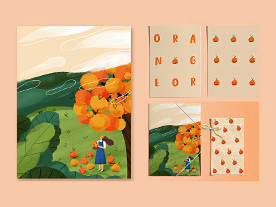 orange banner illustration ui web 插画