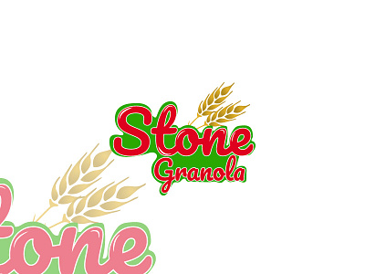 Stone Granola design flat illustration logo simple stylish timeless typography unique vector