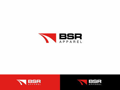 Bsr apparel black design flat icon logo red simple stylish unique vector