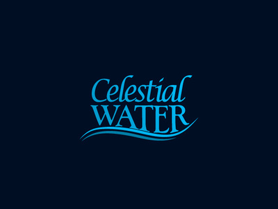 Celestial Water blue design flat logo timeless typography unique vector water