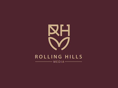 Rolling Hills Media design flat icon logo maroon media monogram stylish timeless unique vector