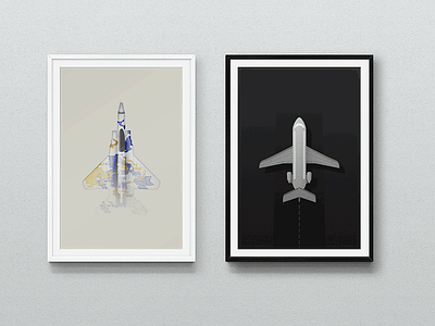 Wings airplanes framed illustration jet wings