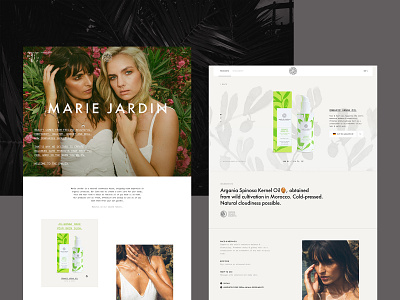 Marie Jardin beauty cosmetics grid natural organic pattern product page product website