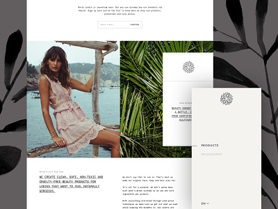 Marie Jardin Details beauty cosmetics grid mobile navigation natural organic pattern product page product website