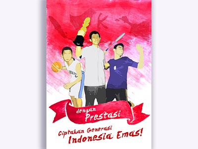 Indonesia Emas - Festival Lomba Seni Siswa Nasional (FLS2N) desain poster fls2n indonesia indonesia emas poster design poster indonesia revolusi mental