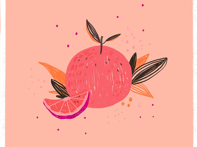 Grapefruit children book illustration design editorial art flat grapefruit illustration illustration art procreate