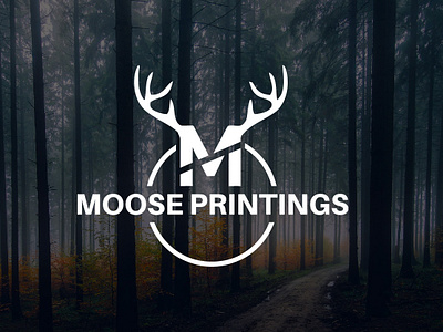 Moose Printings branding design flat icon illustration logo minimal vector