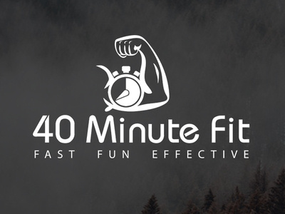 40 Minute fit branding design flat illustration logo vector