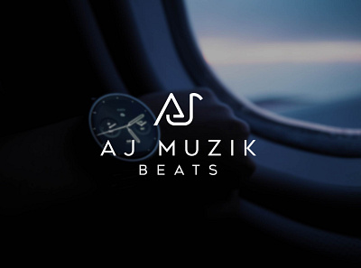 AJ MUZIK BEATS Minimal Logo branding design flat illustration logo minimal vector