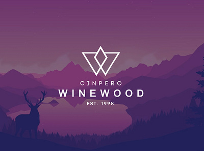 WINEWOOD Logo branding design flat illustration logo minimal