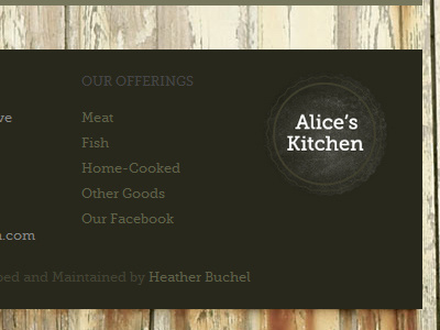 Footer Alice S Kitchen By Heather Buchel On Dribbble