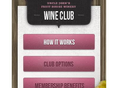 Wine Club App - Header app fruit house winery mobile uncle johns web wine