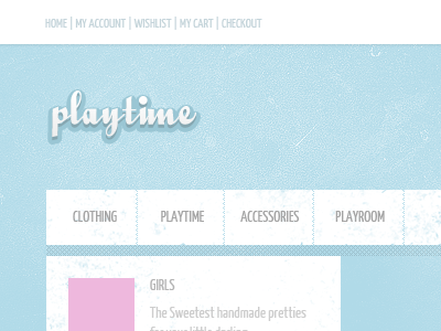 playtime - new logo + menu