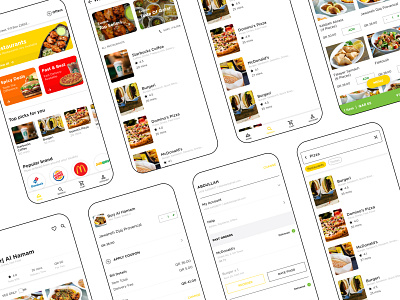 Food delivery app app delivery app design ecommerce shop figma flat food food and drink minimal ui ux