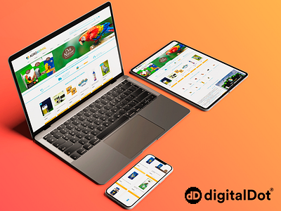 Diseño web Agroanimal birds design devices graphicdesign laptop mockup orange pet shop smartphone tablet webdesign