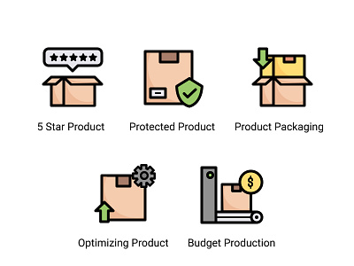 Product Icons brown figma green iconography icons icons design icons pack iconset packaging product vector yellow